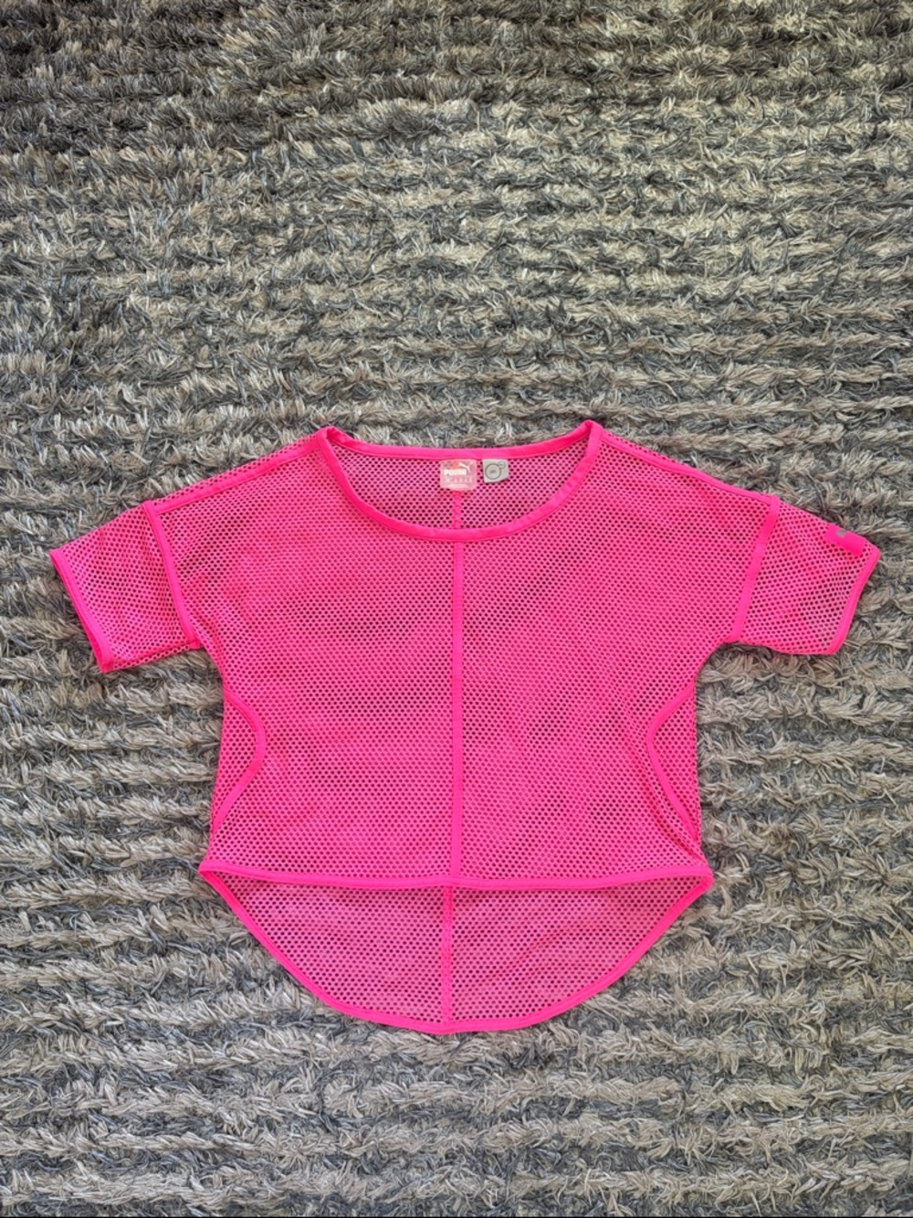 Puma Hot Pink Mesh Short Sleeve Tee Size S